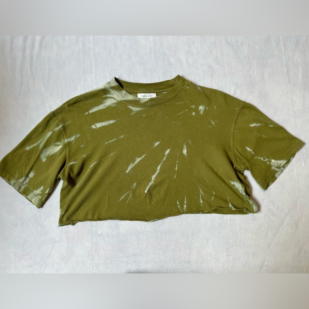 Topshop tie dye crop tee